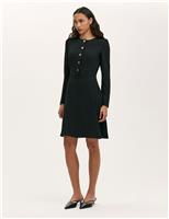 Crepe Knee Length Skater Dress