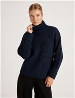 Finery London Textured Roll Neck Jumper Red
