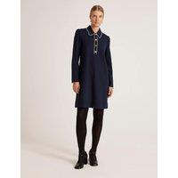 Finery London Ponte Jersey Collared Mini Shirt Dress Navy
