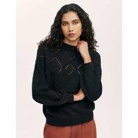 Finery London Pure Cotton Pointelle Jumper Black