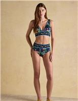 Printed High Waisted Bikini Bottoms