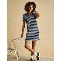 Joules Pure Cotton Striped Mini Shirt Dress Navy Mix