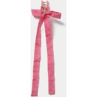 M&S Pink and Red Stripe Wrapped Bow Claw Pink