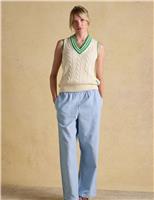 Pure Cotton Striped Wide Leg Trousers