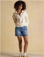 Pure Cotton Embroidered Half Zip Sweatshirt