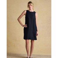 Joules Linen Blend Round Neck Mini Shift Dress Navy