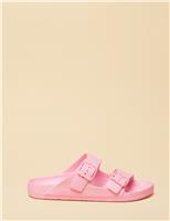 Joules Double Strap Buckle Sliders Pink