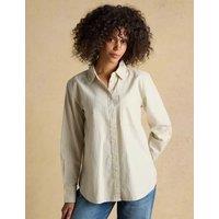 Joules Pure Cotton Striped Oxford Shirt Beige Mix