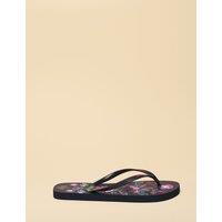 Joules Floral Flat Flip Flops Navy Mix