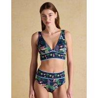 Joules Holiday Icons Padded V-Neck Bikini Top Multi