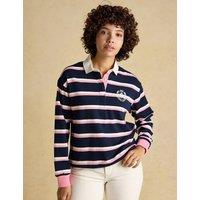 Joules Pure Cotton Striped Rugby Relaxed Shirt Navy Mix