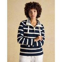 Joules Cotton Rich Striped Funnel Neck Sweatshirt Navy Mix