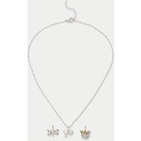 M&S Occasion Charm Neckwear Flowers Silver