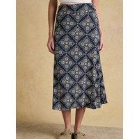 Joules Jersey Printed Midi Slip Skirt Navy Mix