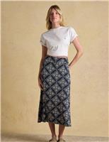 Jersey Printed Midi Slip Skirt