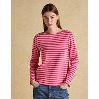 Joules Pure Cotton Striped Top Pink Mix