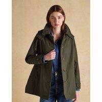 Joules Cotton Rich Waterproof Hooded Raincoat Green