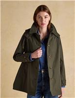 Joules Cotton Rich Waterproof Hooded Raincoat Green