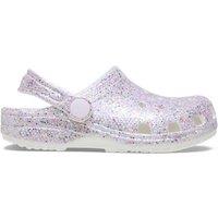 Crocs Kids Classic Fantasy Glitter Clogs (4-10 small) White Mix