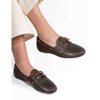 Jones Bootmaker Suede Lace Up Eyelet Detail Loafers Brown