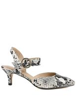Jones Bootmaker Leather Snake Print Kitten Heel Court Shoes Multi