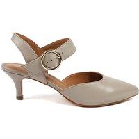 Jones Bootmaker Leather Buckle Kitten Heel Court Shoes Beige