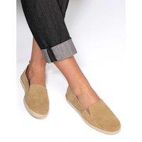 Jones Bootmaker Suede Slip On Flat Espadrilles Sand