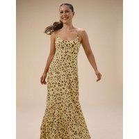 Nobody's Child X Louise Thompson Printed Scoop Neck Midaxi Slip Dress Yellow