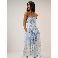 Nobody's Child Pure Cotton Midi Waisted Dress White
