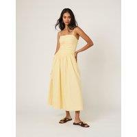 Nobody's Child Pure Cotton Midi Waisted Dress Yellow