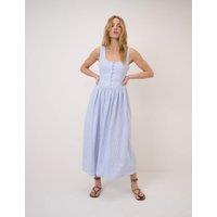 Nobody's Child Lyocell Rich Striped Midi Skater Dress Blue