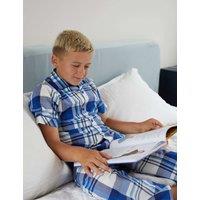 Cyberjammies Pure Cotton Checked Pyjamas (2-13 Yrs) Dark Blue