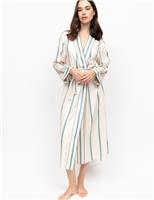 Fable And Eve Cotton Modal Striped Dressing Gown