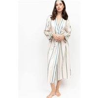 Cyberjammies Fable And Eve Cotton Modal Striped Dressing Gown Blue