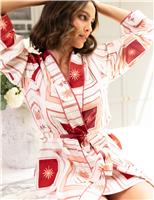 Fable And Eve Cotton Modal Postcard Print Dressing Gown