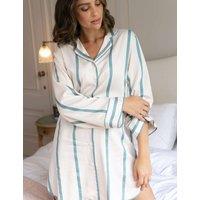 Cyberjammies Fable And Eve Cotton Modal Striped Nightshirt Blue