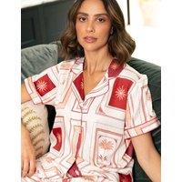 Cyberjammies Fable And Eve Cotton Modal Postcard Print Shortie Set Cream