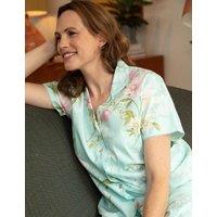 Cyberjammies Cotton Modal Floral Pyjama Set Mint