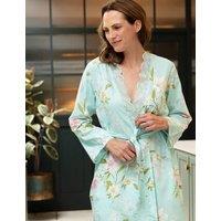 Cyberjammies Cotton Modal Floral Dressing Gown Mint