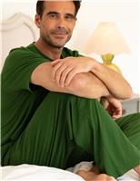 Cyberjammies Cotton Modal Blend Drawstring Pyjama Bottoms Green