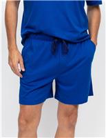 Cyberjammies Cotton Modal Blend Knitted Pyjama Shorts Dark Blue