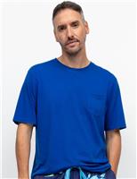 Cyberjammies Cotton Modal Blend Knitted Pyjama Top Dark Blue