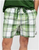 Cyberjammies Pure Cotton Checked Pyjama Shorts Green