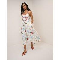 Nobody's Child Pure Lyocell Printed Midi Skater Dress Yellow