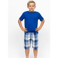 Cyberjammies Cotton Modal Checked Pyjamas (2-13 Yrs) Dark Blue