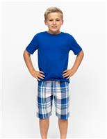 Cotton Modal Checked Pyjamas (2-13 Yrs)