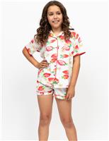 Cyberjammies Cotton Modal Strawberry Pyjamas (2-13 Yrs) Red