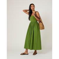 Nobody's Child Scoop Neck Midi Waisted Dress Green