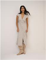 Floral V-Neck Midi Tea Dress