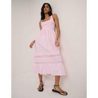 Nobody's Child Cotton Rich Broderie Midi Dress Pink
